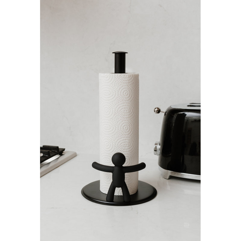 Buddy Black Metal Freestanding Paper Towel Holder