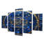 «Balance Flower Of Life Blue Gold - Ensemble de 5 décorations murales géométriques»-437313556