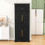 Armoire de cuisine moderne avec tiroir caché, tablettes réglables, support à vin et conception anti-basculement-1904246861