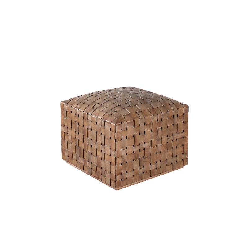 Amiliyah 23" Wide Genuine Leather Rectangle Cube Ottoman