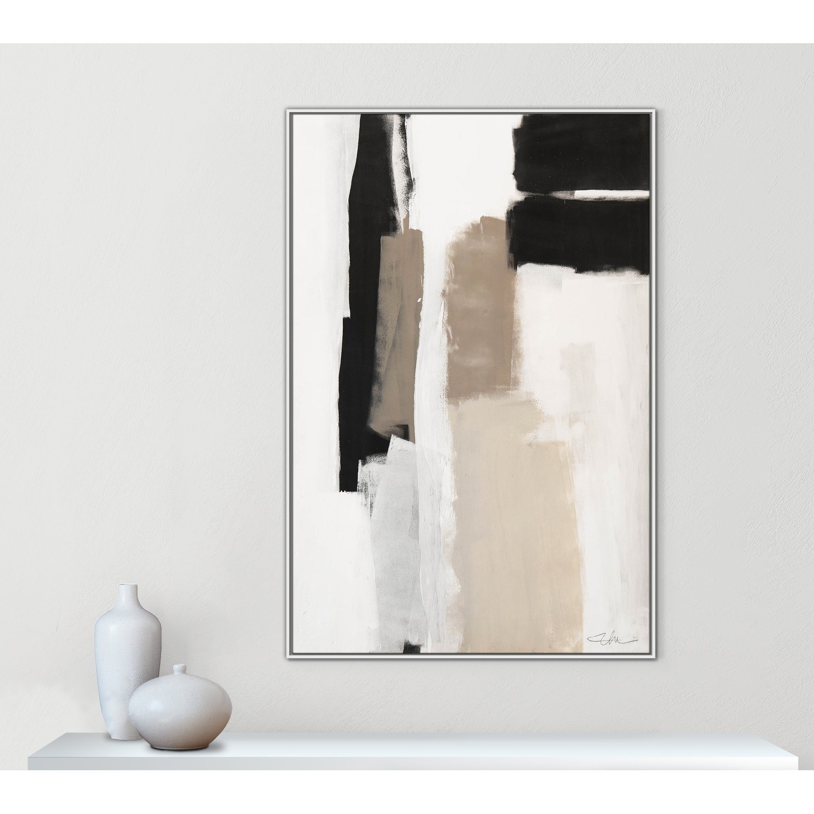 Giverny Earth Scapes II by  Print, No Mat, 61.5" H x 41.5" W x 2" D, White Floater Framed
