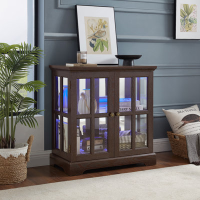 Vitrine à DEL, bibliothèque avec tablettes réglables pour la décoration intérieure et l'organisation