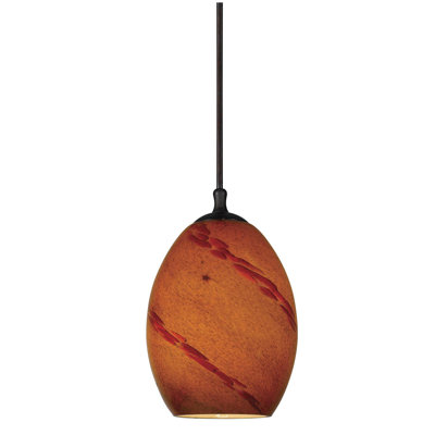 Suspension à 3 lumières en verre sphéroïde, 34,3 cm (13,5 po) de hauteur, finition bronze foncé/bois, culot E12, 60 W
