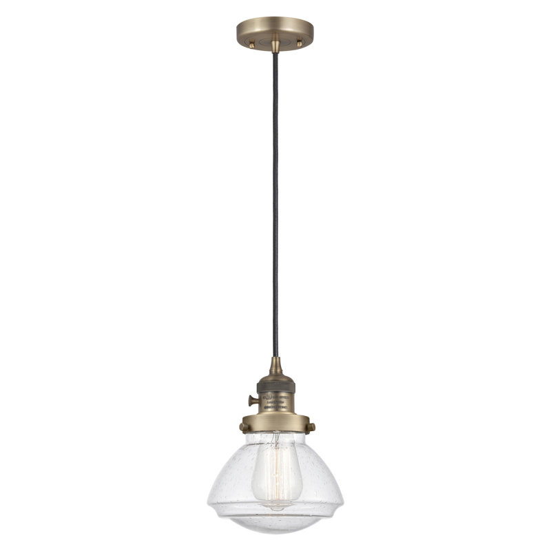 Franklin Restoration - Olean - Mini-luminaire suspendu à cordon de 7 po - Interrupteur marche / arrêt - Ampoule non incluse - - 