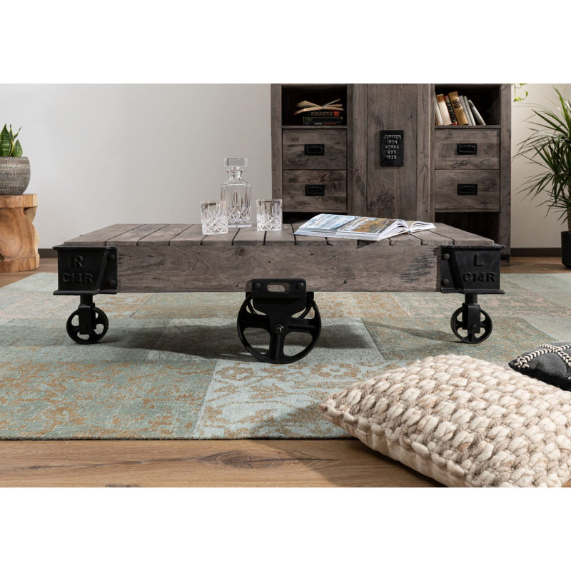 Railway Trestle Coffee Table, Black, Grey