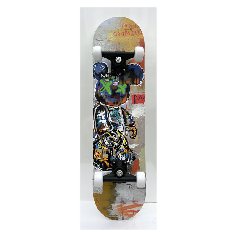 Graffiti Bear Skateboard Decko-Board Wall Art - 8" x 31"