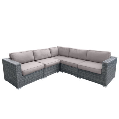 Canapé modulaire de patio avec coussins Ana entièrement assemblé