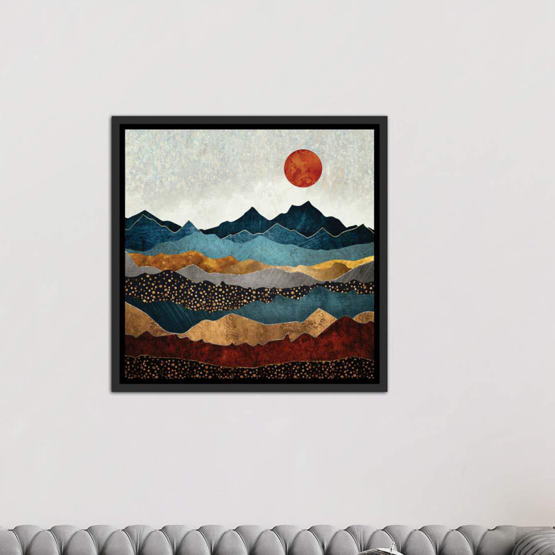 «Amber Dusk» par Spaceécur Designs - reproduction, Toile avec cadre noir, H 18 po x l 18 po x P 1,5 po