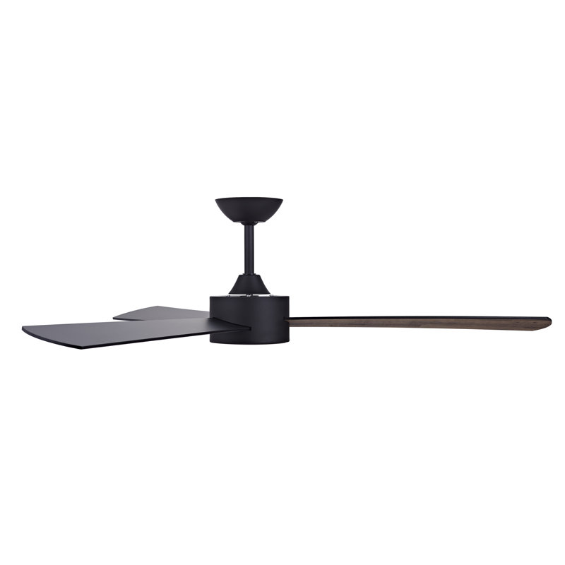 52" Tora 3 - Blade Standard Ceiling Fan with Remote Control, Black