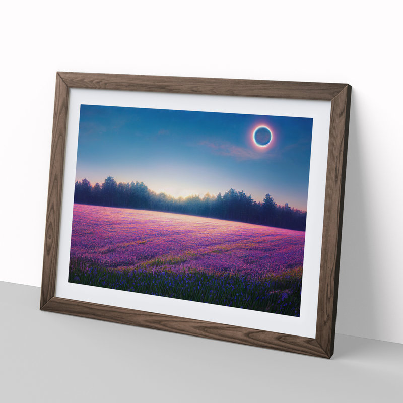 Wild Bluebell Field - Framed Print, 34cm H x 46cm W x 2cm D, Walnut Framed