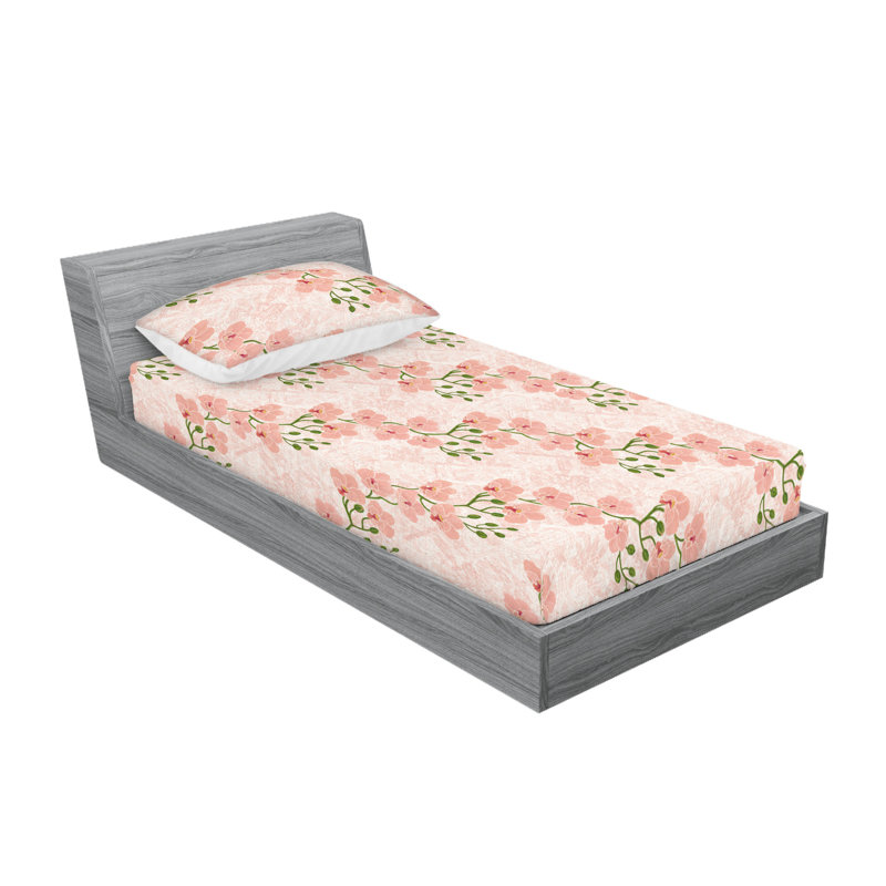 Drap-housse et taies décoratives 3 pièces Ambesonne, Ensemble de draps pour lit simple avec 1 taie d'or