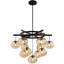Lustre Adelene 35,4 po à 11 lumières ajustables Sputnik en verre bullé cognac-258068792-258068791