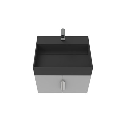 Amazon 24" Wall Mounted Single Bathroom Vanity with Solid Surface Top