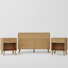 Ensemble de chambre à coucher 3 pièces, ensemble de commode à 6 tiroirs avec table de chevet et 2 bords arrondis