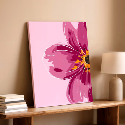 Reproduction d'art sur toile, art floral moderne et abstrait sur toile, pétales de fleurs roses et mauves pour salon, chambre, bureau, couloir, appartement, galerie, décoration murale