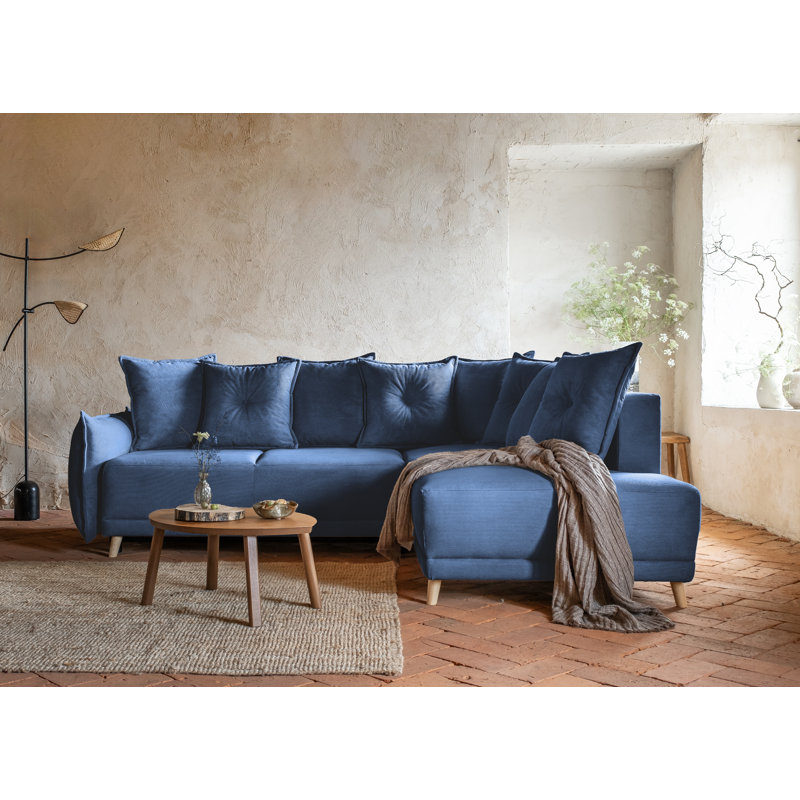 Lazy Lukka 6 Seater Sofa Bed, Right Hand Facing, Blue