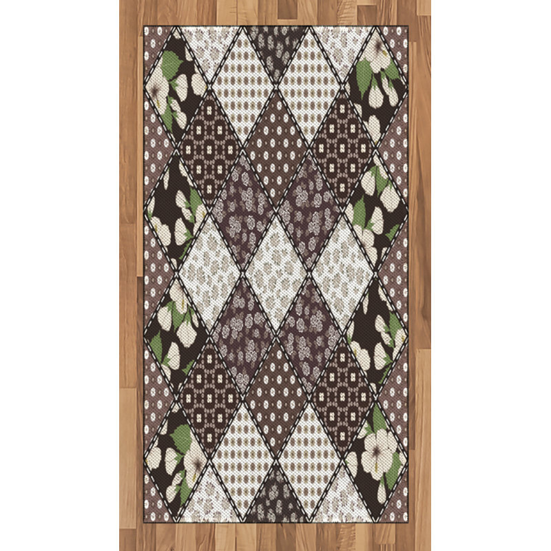 Floral High Density Long Fiber Poly Threads Decorative Area Rug Carpet, Rectangle 2'7" x 5'