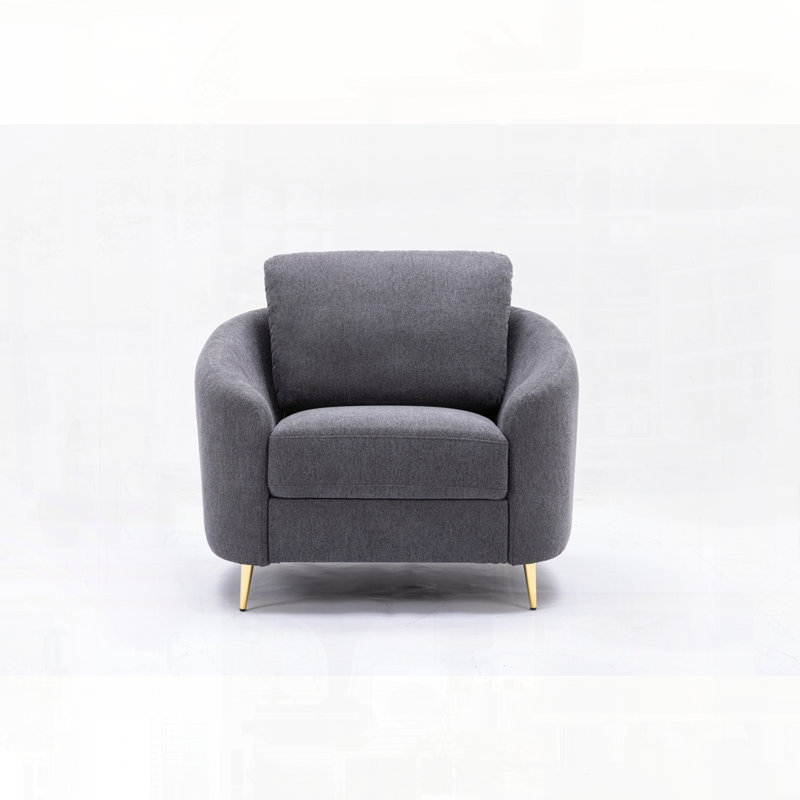Chaise d'appoint rembourrée en lin
