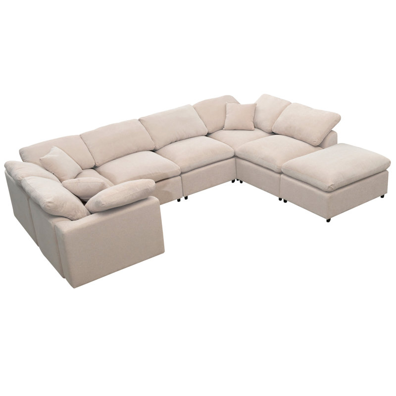 Canapé modulaire surdimensionné avec repose-pieds en L surdimensionné