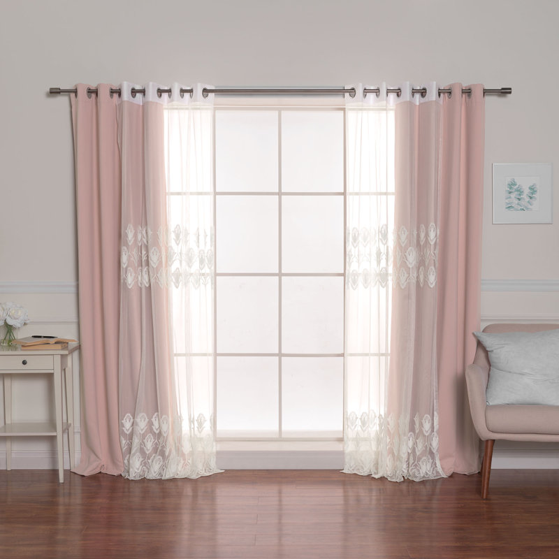 Brunonas Blackout Curtains / Drapes, Dusty Pink, 52"W x 84"L