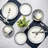 16-piece Reactive Glaze Stoneware Dinnerware Set, Teal, Microwave & Dishwasher Safe