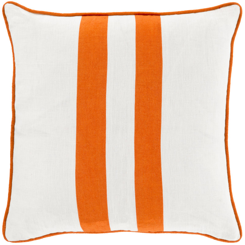 Aidie Linen Throw Pillow, Down, Green, 18" H x 18" W x 4" D