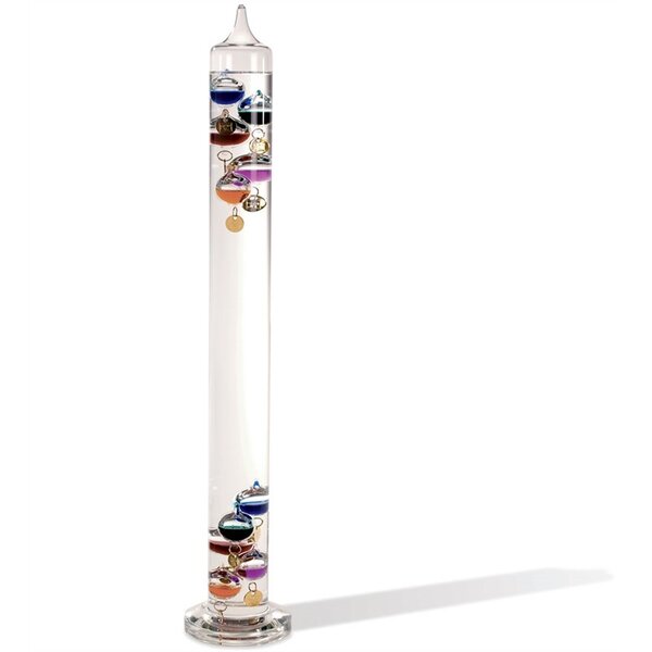 Galileo Thermometer with Beautiful Cherry Finish Wood Frame