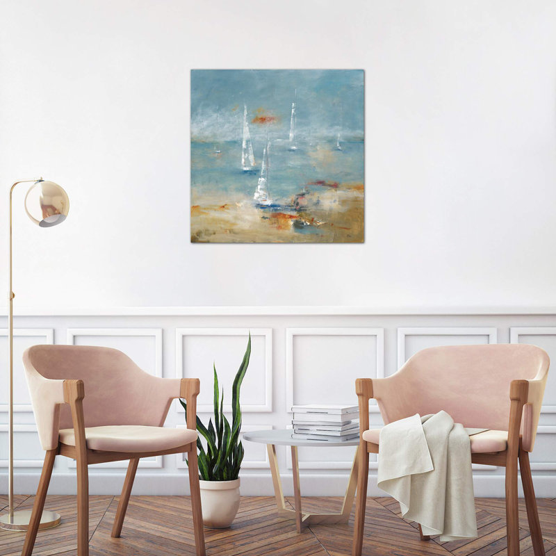 Sail Away by Lisa Ridgers - Wrapped Canvas Painting, 66.04 cm H x 66.04 cm W x 3.175 cm D