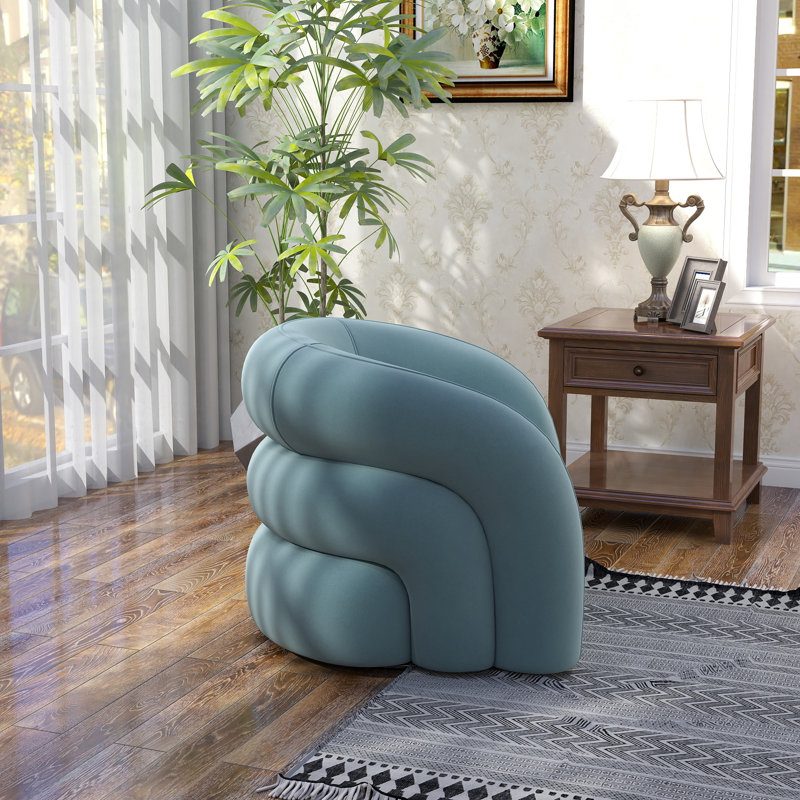 Fauteuil demi-tonneau pivotant Bricyn, Bleu