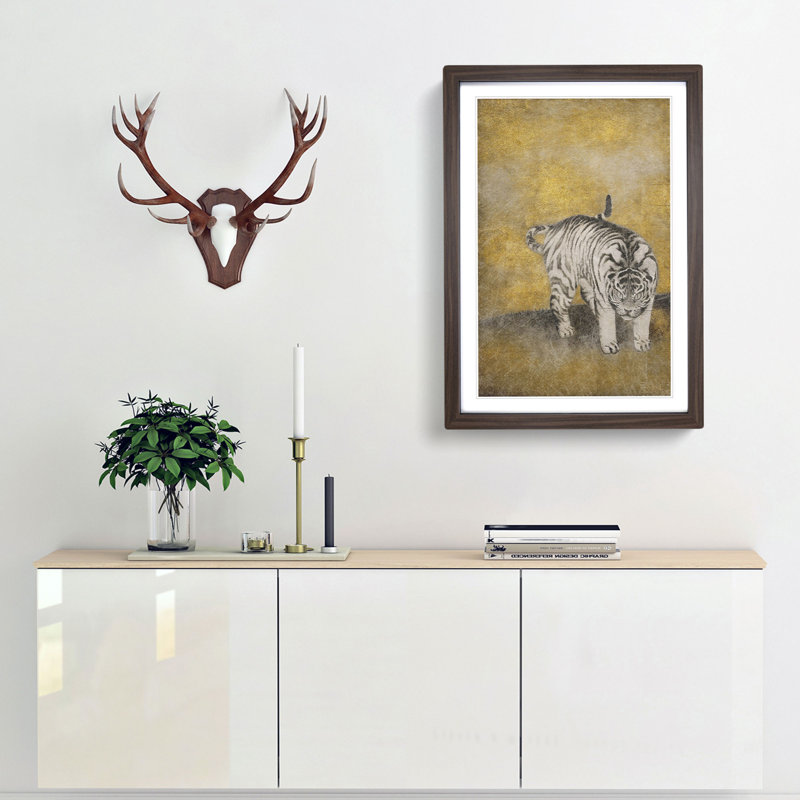 White Tiger - Framed Print, Walnut Framed, 48cm H x 36cm W x 2cm D