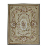 Hand-Knotted High-Quality Light Gray and Brown Area Rug
