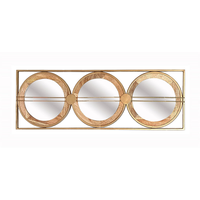 3 Mirror Piece Wall Mirror In  Rectangular Frame