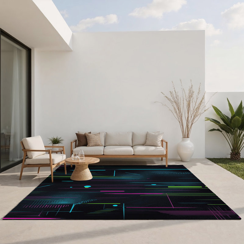 Glitch Path Indoor And Outdoor Area Rug, Rectangle 3' x 5'