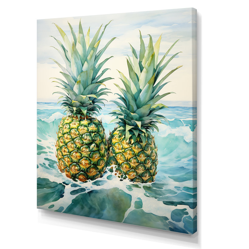 Juice Pineapple Bliss III sur impression sur toile, Toile tendue, H 32 po x l 16 po x P 1 po