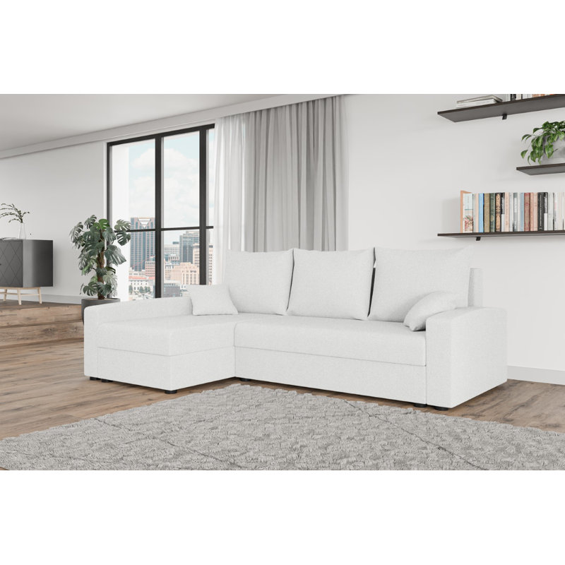 Shray 3 Seater Corner Sofa , White - NowOrNever01