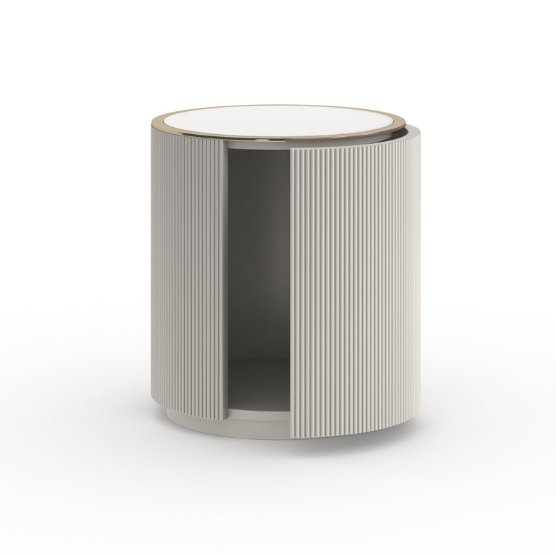 Love Round End Table, White
