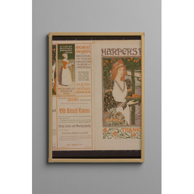 Harper's Bazar Thanksgiving 1894 - Victorian Art Nouveau, affiche rétro encadrée