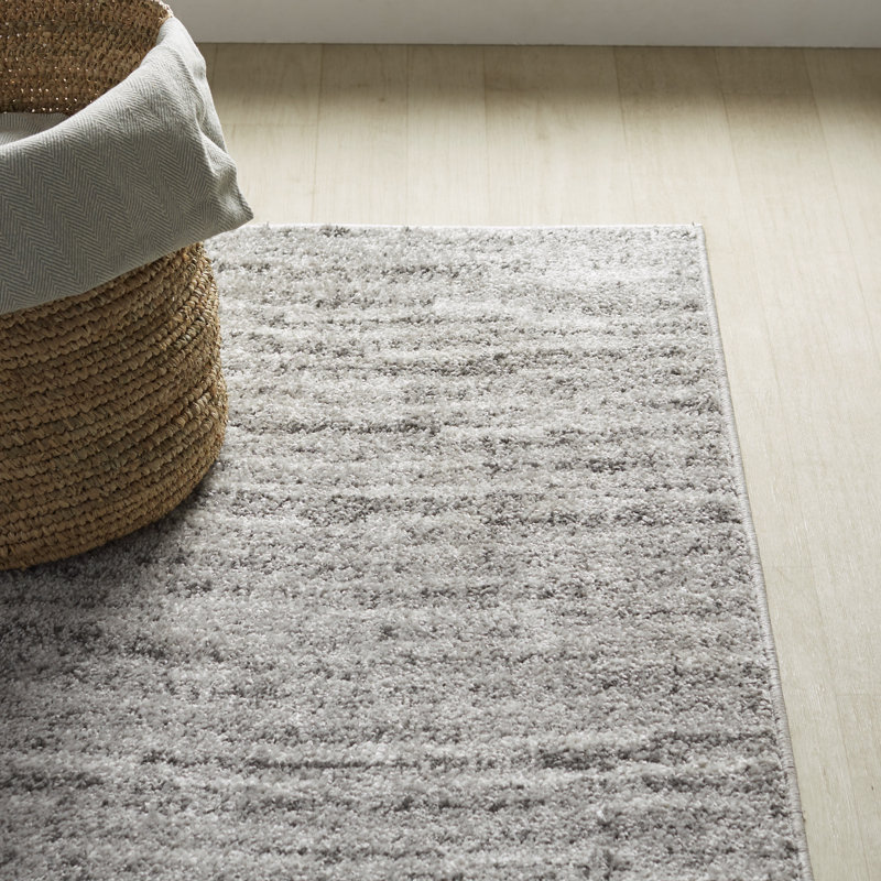 Tapis performance gris transitionnel à motif abstrait Artimas, Carré 7 pi 6 po