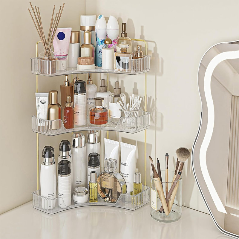 Organisateur de comptoir de salle de bain en coin
