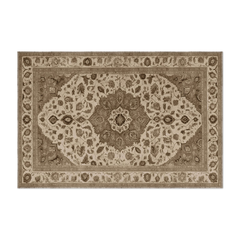 Tapis gris d'intérieur et d'extérieur Tabriz, Rectangle 4pi x 6 pi