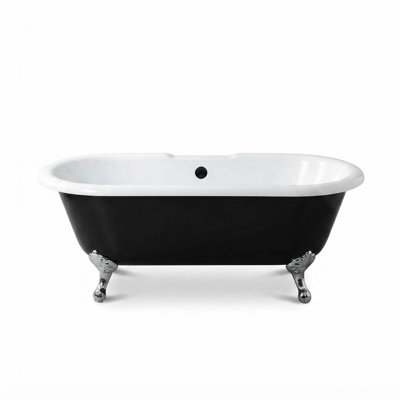 Baignoire sur pattes en acrylique à double extrémité 66 po sans les trous de robinet The Arcadia par Strom Living
