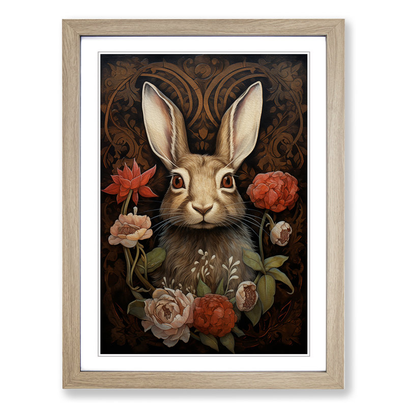 Hare Renaissance No.2 - Framed Print, Oak, 34cm H x 25cm W x 2cm D
