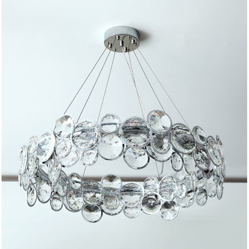 Anacoglu Nordic Post-modern 40INCH Round Crystal Ring Chandelier 3000-6000K Dimming