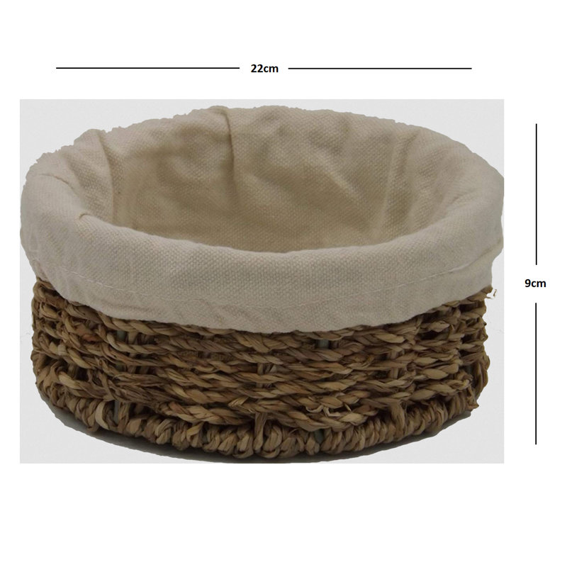 Hand Woven Wicker Laundry Basket, 9cm H x 22cm W x 22cm D