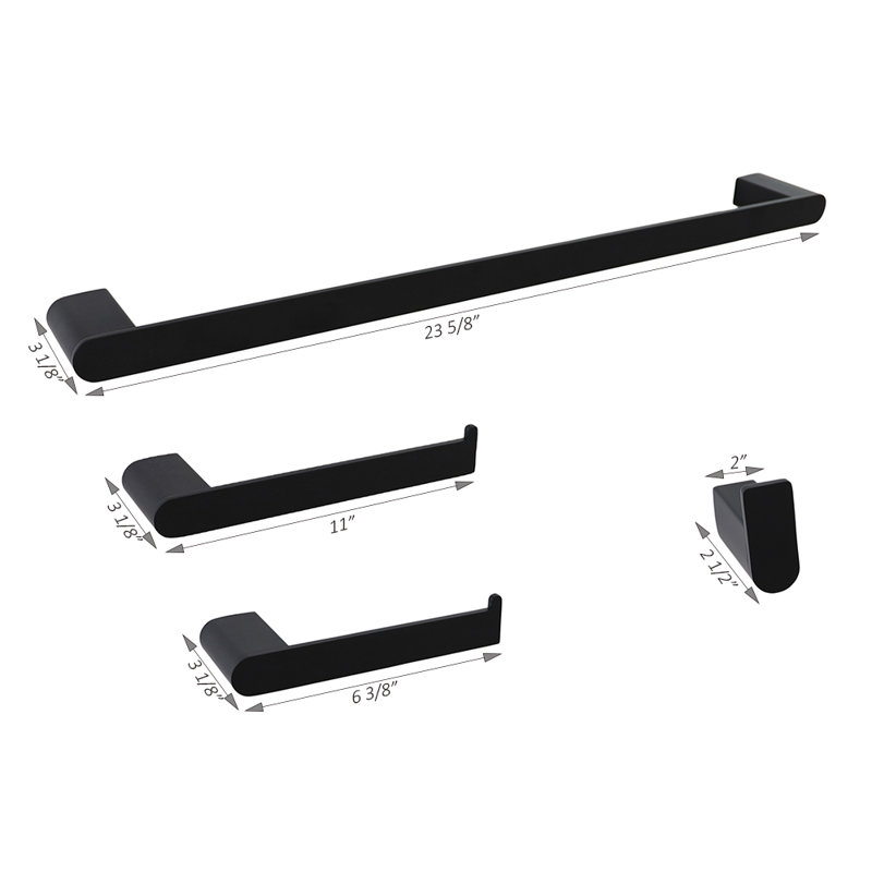 Ensemble de quincaillerie de salle de bain Midtown, Noir mat