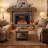 Recessed-In Realistic Flame Electric Fireplace With Adjustable Heat, Timer-356907194