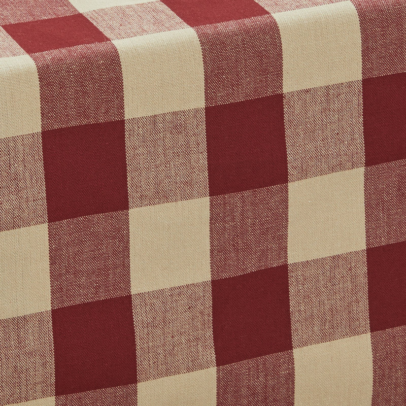 Amair Rectangular Plaid Table Runner, 36" x 13", Off Red