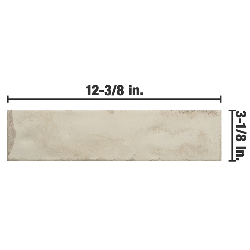 Luca 3" x 12" Ceramic Tile, White