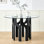 Table de salle à manger en verre, base de sculpture en MDF de style moderne Mid-Century, table de cuisine compacte pour 2 à 4 personnes, convient aux meubles de salle à manger / appartement.