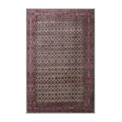 Tapis traditionnel rouge / gris / mauve Zichichi